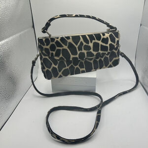 Women's Comeco Black & White Giraffe Print Clutch Bag